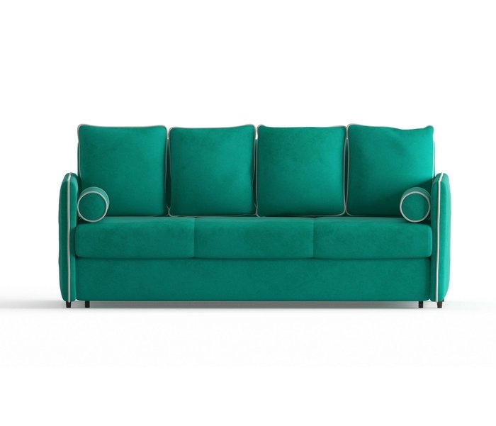 Диван-кровать Адмирал в обивке из велюра бирюзового цвета  - купить Прямые диваны по цене 44590.0