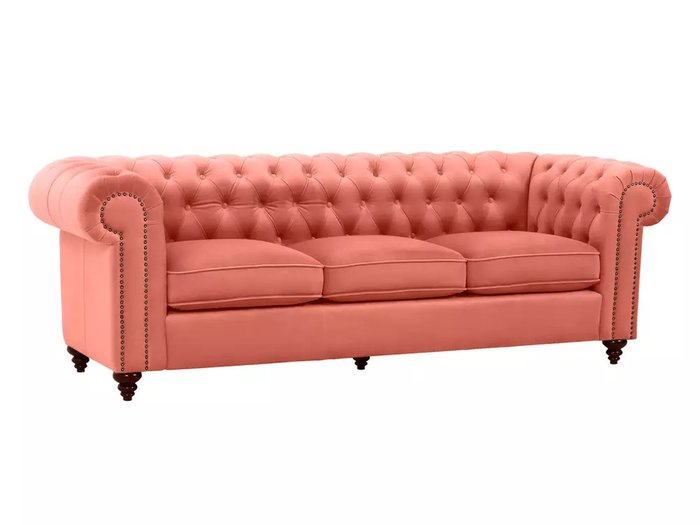 Диван Chester Classic кораллового цвета - купить Прямые диваны по цене 123480.0