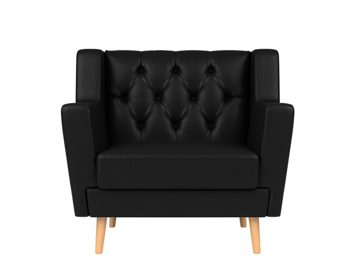Кресло Брайтон Люкс черного цвета (экокожа) - купить Интерьерные кресла по цене 23999.0