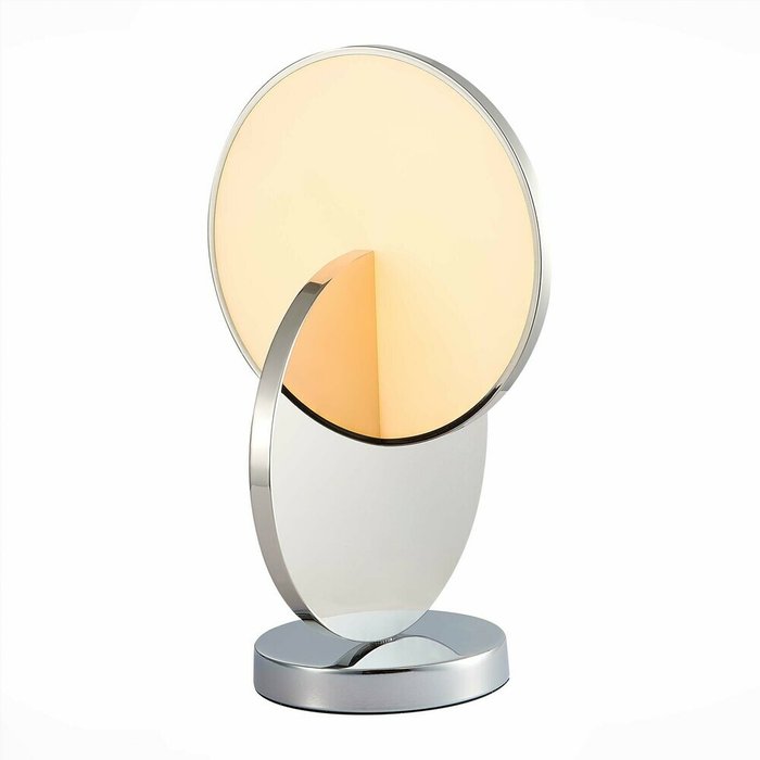 Прикроватная лампа ST-Luce Хром/Белый Хром LED 1*14W 3000K Eclisse - лучшие Настольные лампы в INMYROOM