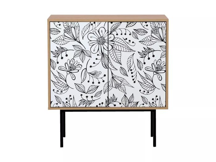 Комод Boho коричневого цвета с черно-белым фасадом