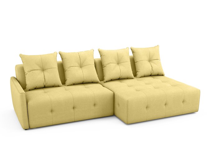 Угловой Диван-кровать Bronks правый желтого цвета - лучшие Угловые диваны в INMYROOM