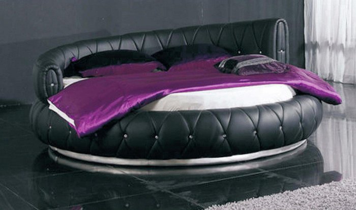 Кровать "Letto  Rotondo GM 02"с обивкой из экокожи или велюра 200 см