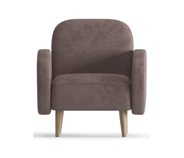 Кресло из велюра Бризби светло-коричневого цвета - купить Интерьерные кресла по цене 15490.0
