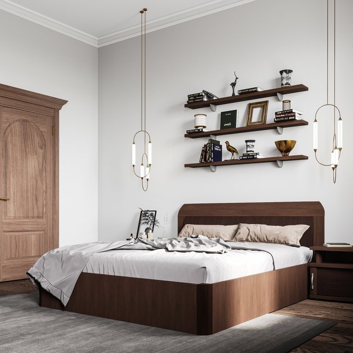 Кровать Магна 120х600 темно-коричневого цвета с подъемным механизмои - купить Кровати для спальни по цене 46374.0