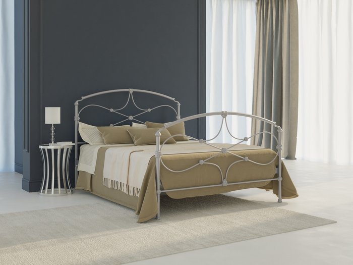 Кровать Лайза 140х200 серебряного цвета - купить Кровати для спальни по цене 59657.0