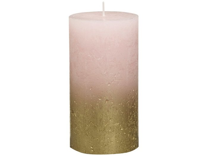 Декоративная свеча Rustic розового цвета с вкраплениями золота
