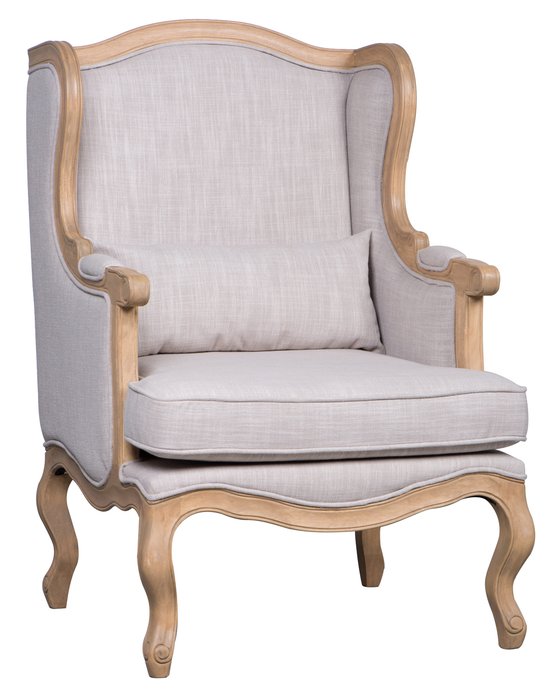 Кресло льняное Сезарина серого цвета - лучшие Интерьерные кресла в INMYROOM