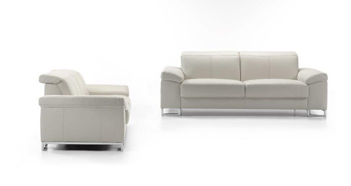 Прямой кожаный Deimos белого цвета - купить Прямые диваны по цене 305312.0