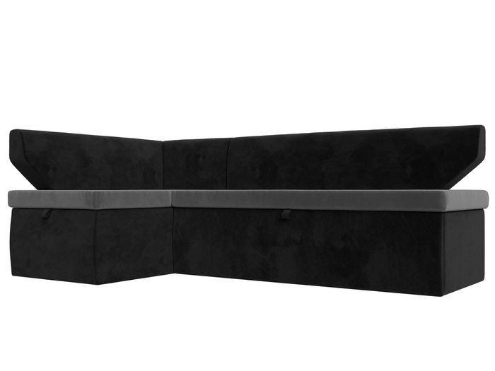 Угловой диван-кровать Омура черно-серого цвета левый угол