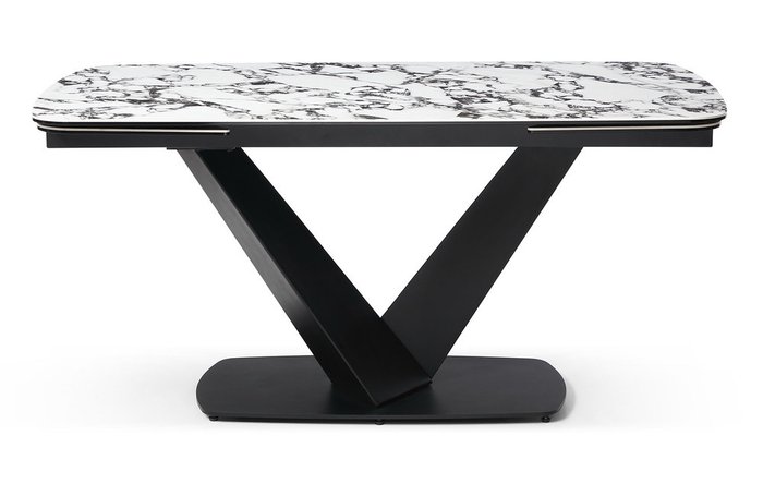 Раздвижной обеденный стол Victoria 160х90 бело-серого цвета - купить Обеденные столы по цене 129690.0