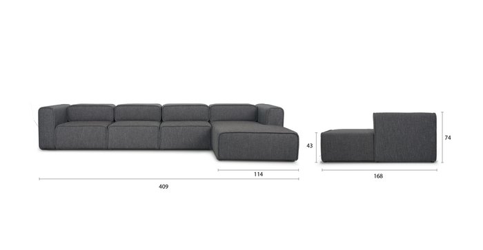 Модульный диван Метрополис XXL Gray - купить Угловые диваны по цене 256621.0