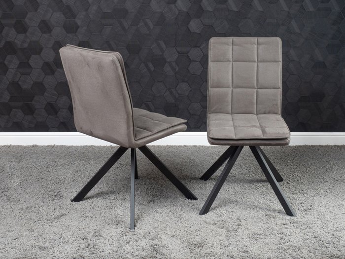 Стул Vela серого цвета с черными ножками - лучшие Обеденные стулья в INMYROOM