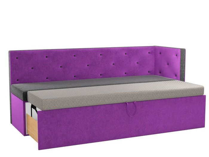 Диван с угловой спинкой Салвадор черно-фиолетового цвета - купить Прямые диваны по цене 24490.0