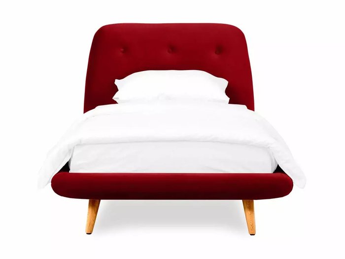 Кровать Loa 90х200 бордового цвета