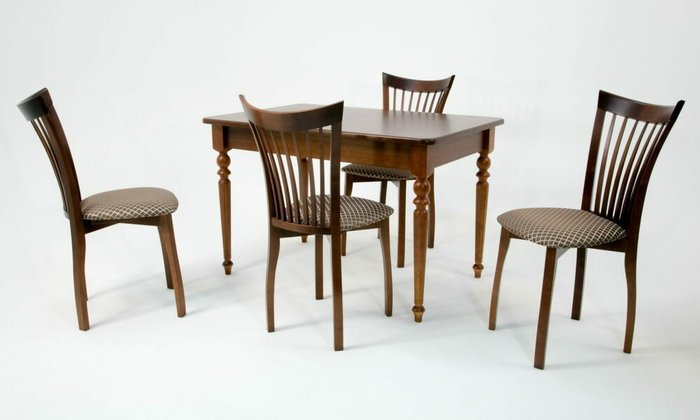 Обеденная группа Вивальди 120 с двумя стульями цвета орех - купить Обеденные группы по цене 60780.0