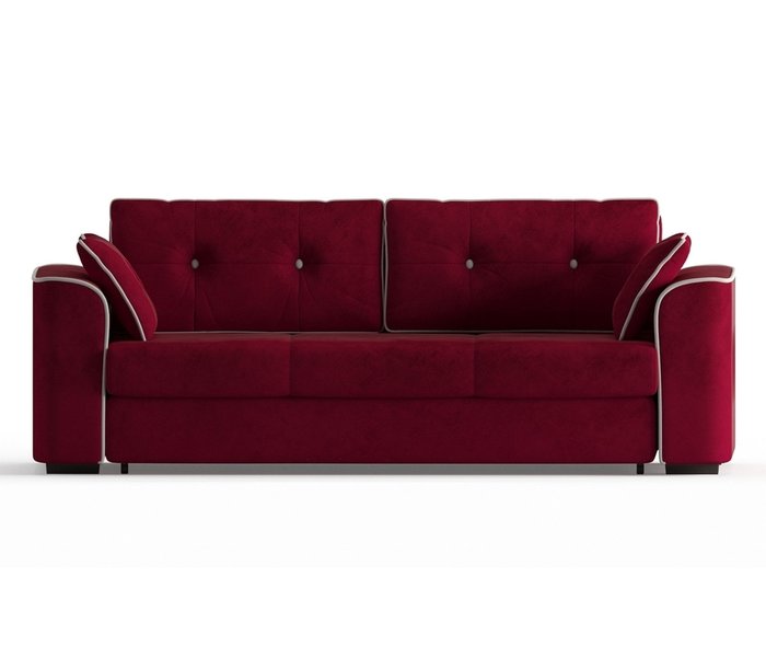 Диван-кровать Нордленд в обивке из велюра бордового цвета - купить Прямые диваны по цене 36790.0