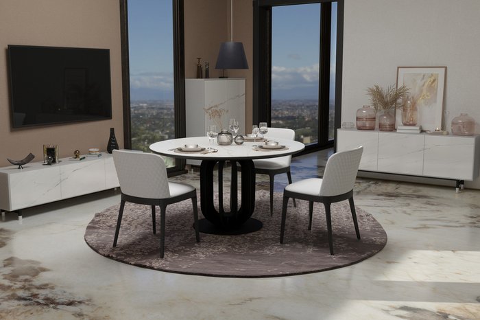 Обеденный стол Capri 7 белого цвета - купить Обеденные столы по цене 80430.0