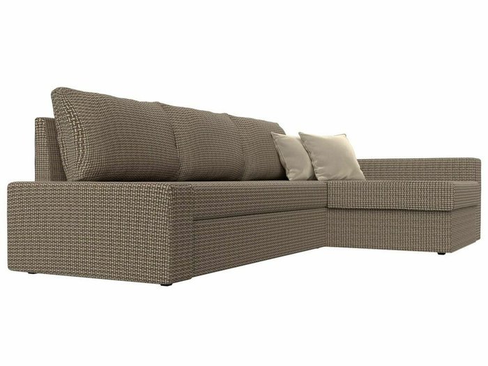 Угловой диван-кровать Версаль бежево-коричневого цвета правый угол - лучшие Угловые диваны в INMYROOM
