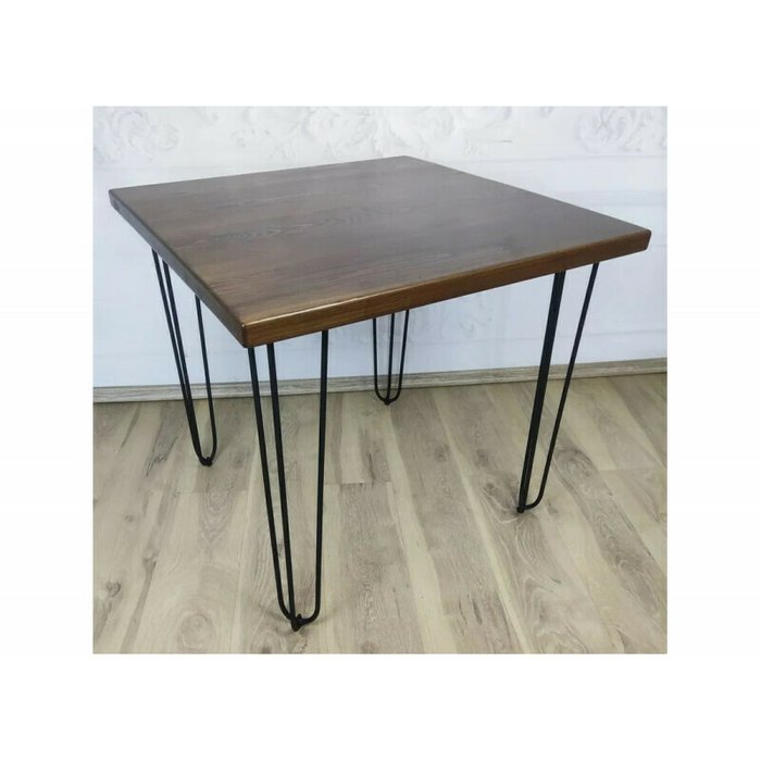 Стол обеденный Loft 70х70 с квадратной столешницей цвета темный дуб - купить Обеденные столы по цене 16238.0