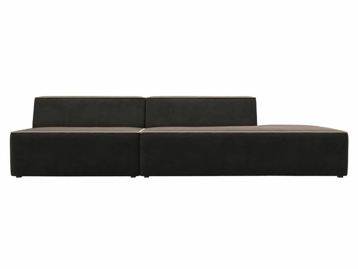 Прямой модульный диван Монс Модерн коричневого цвета с бежевым кантом правый - купить Прямые диваны по цене 51999.0