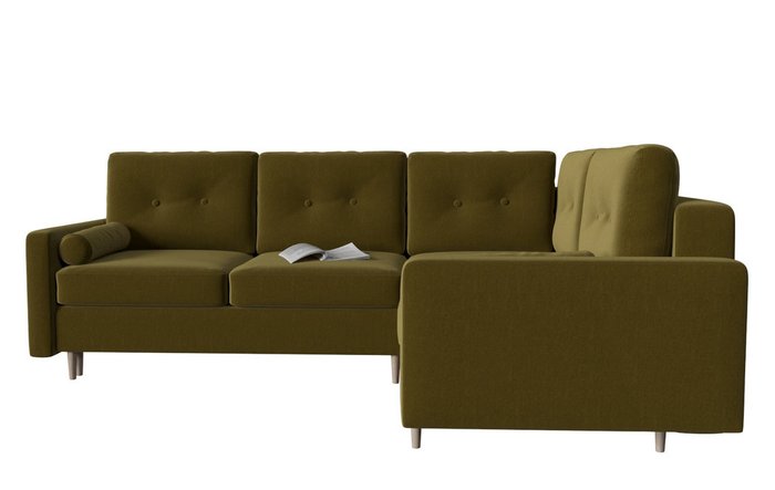 Диван-кровать модульный угловой Белфаст оливкового цвета - купить Угловые диваны по цене 54482.0