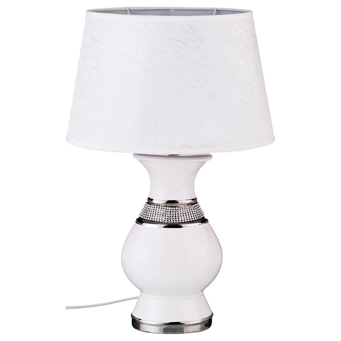 Настольная лампа с абажуром белого цвета