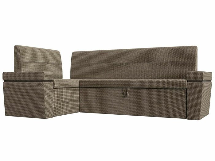 Угловой диван-кровать Деметра бежево-коричневого цвета левый угол