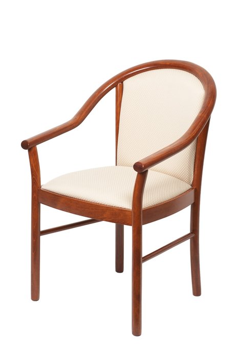 Стул-кресло деревянный Анна коричнево-бежевого цвета