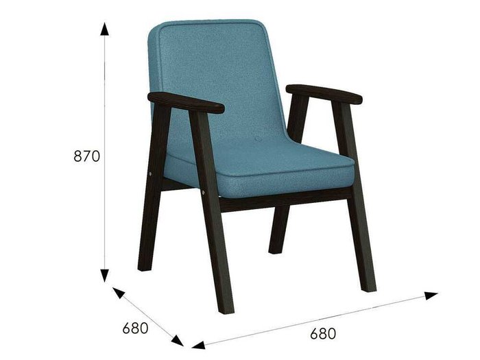 Кресло Ретро голубого цвета - купить Интерьерные кресла по цене 12882.0