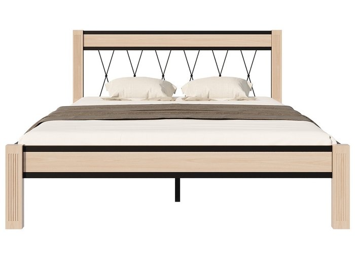 Кровать Кантри 160х200 см без подъемного механизма черного цвета