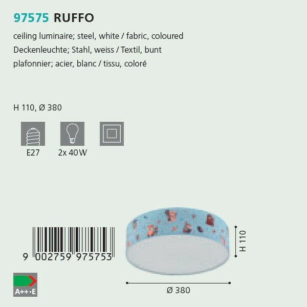 Потолочный светильник Ruffo голубого цвета - лучшие Потолочные светильники в детскую в INMYROOM