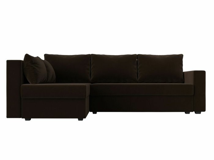 Угловой диван-кровать Мансберг коричневого цвета левый угол - купить Угловые диваны по цене 39999.0