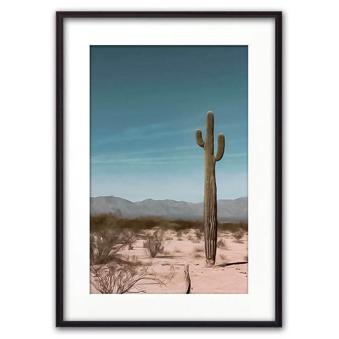 Постер в рамке Кактус в пустыне 21х30 см