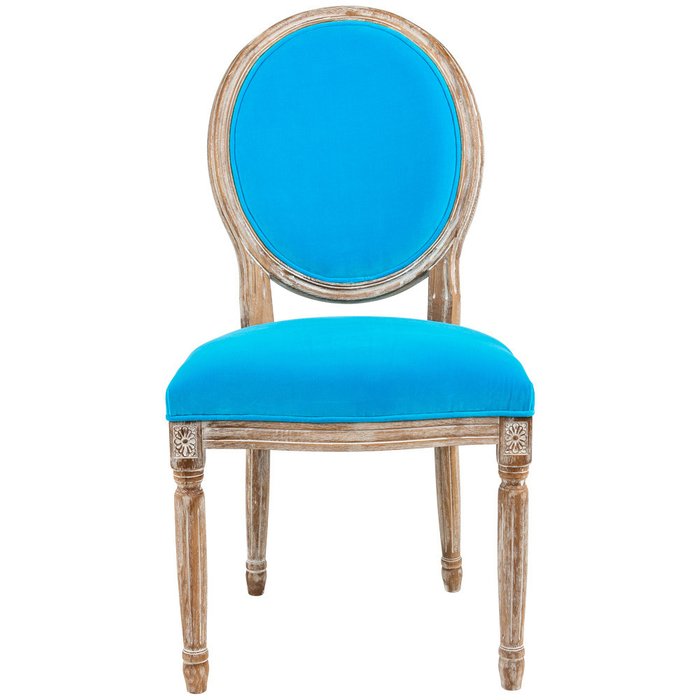 Стул Луи Лазурный берег в обивке из велюра бирюзового цвета - купить Обеденные стулья по цене 32000.0