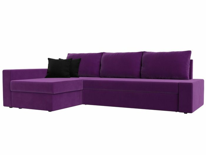 Угловой диван-кровать Версаль фиолетового цвета левый угол