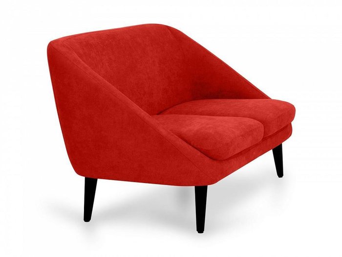 Диван Corsica красного цвета с черными ножками - лучшие Прямые диваны в INMYROOM
