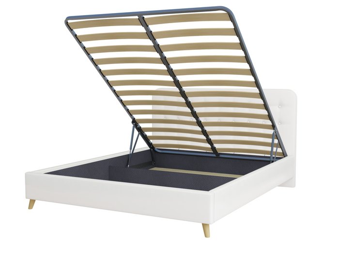 Кровать Kipso 180х200 белого цвета с подъемным механизмом - купить Кровати для спальни по цене 33319.0