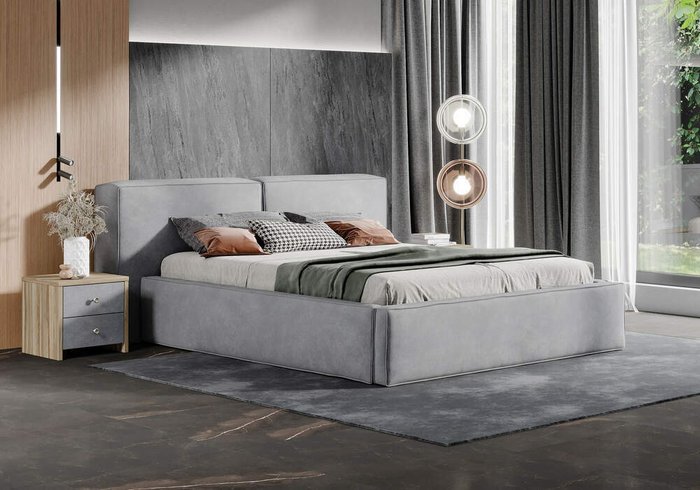 Кровать Europa 160х200 пепельного цвета без основания и подъемного механизма - лучшие Кровати для спальни в INMYROOM