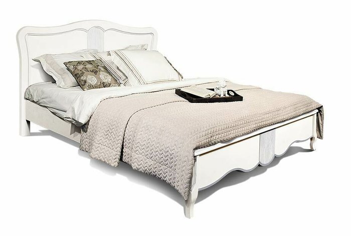 Кровать Katrin 120x200 цвета альба с серебряной патиной без основания Кровать Katrin 120x200 цвета альба с серебряной патиной без основания