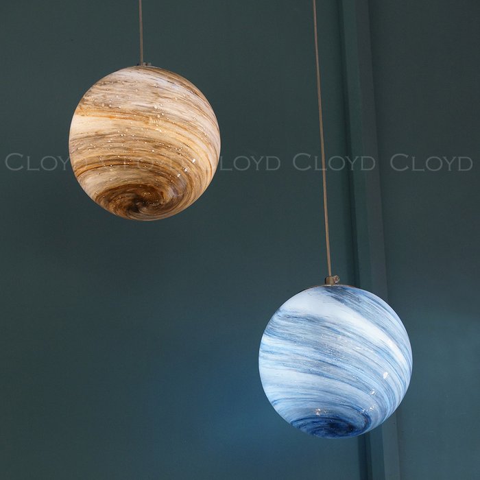 Подвесной светильник Cloyd LAPETUS P1 / ?15 см - хром - синее стекло - лучшие Подвесные светильники в INMYROOM Подвесной светильник Cloyd LAPETUS P1 / ?15 см - хром - синее стекло - лучшие Подвесные светильники в INMYROOM