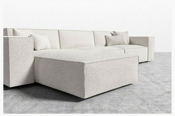 Угловой диван Quadrum молочного цвета - лучшие Угловые диваны в INMYROOM
