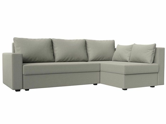Угловой диван-кровать Мансберг бежевого цвета правый угол