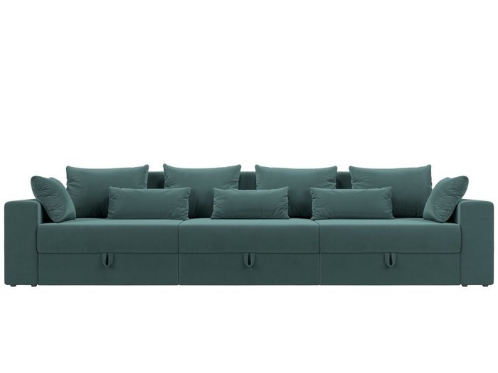 Прямой диван-кровать Мэдисон Long темно-бирюзового цвета - купить Прямые диваны по цене 50990.0