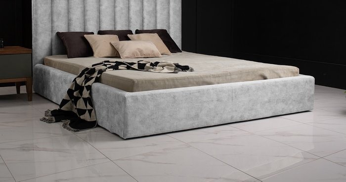 Кровать Kelly 180х200 серого цвета - купить Кровати для спальни по цене 93000.0