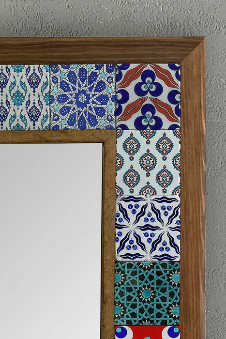 Настенное зеркало 43x43 с мозаикой из натурального камня - лучшие Настенные зеркала в INMYROOM