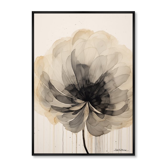 Репродукция картины Flower in monochrome, 2024г.