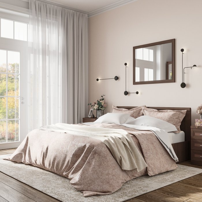 Кровать Магна 140х200 коричневого цвета с подъемным механизмом - лучшие Кровати для спальни в INMYROOM