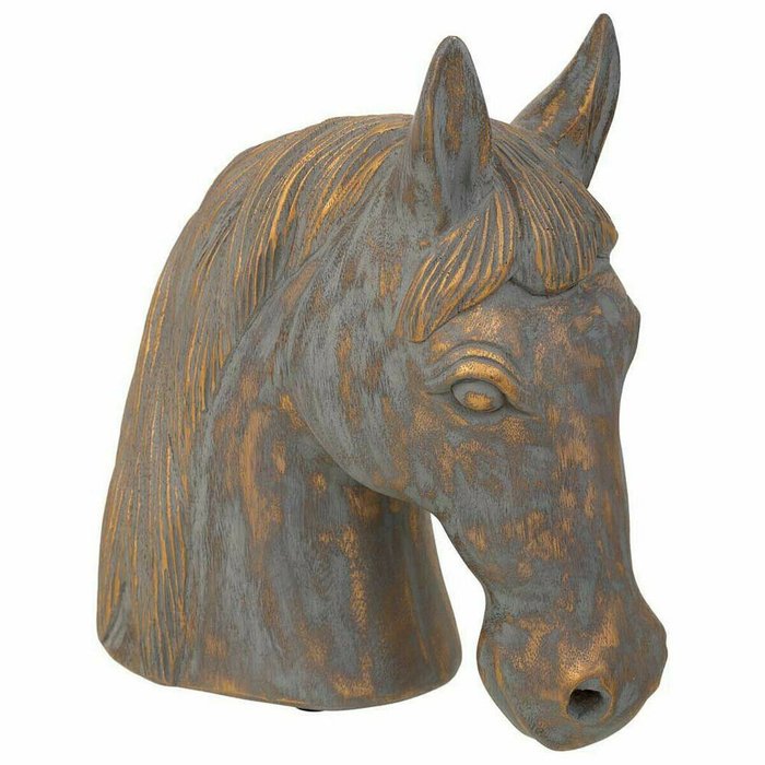Декоративная фигура Серый Позолоченный полистоун Лошадь 15 x 31 x 31 cm