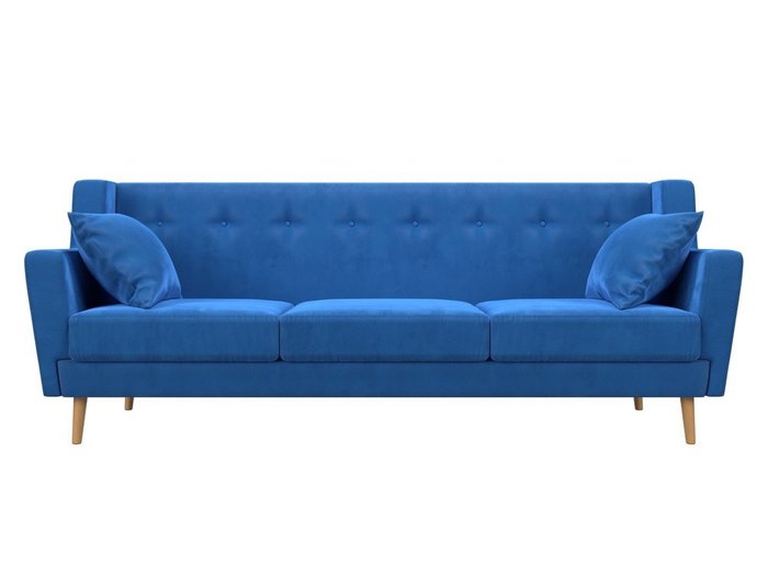 Диван Брайтон голубого цвета - купить Прямые диваны по цене 38999.0